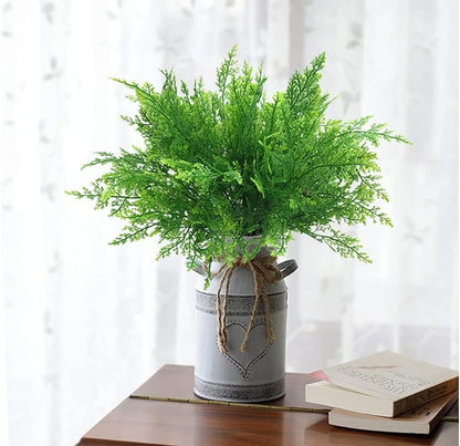 Gold Decorations Artificial Plants, Golden Berry Leaves Fake Simulation Spiky Leaf Grass Plastic Faux Shrubs Bushes Ornaments Home Indoor Outdoor Wedding Decor Hall Table Planter Filler
