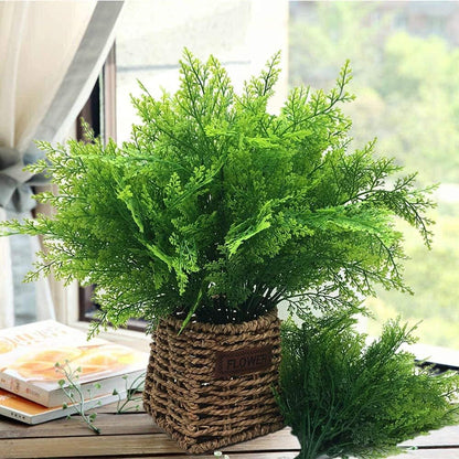 Gold Decorations Artificial Plants, Golden Berry Leaves Fake Simulation Spiky Leaf Grass Plastic Faux Shrubs Bushes Ornaments Home Indoor Outdoor Wedding Decor Hall Table Planter Filler
