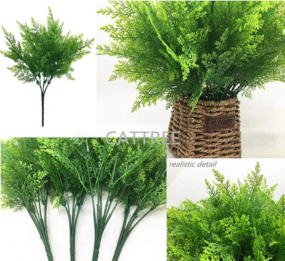 Gold Decorations Artificial Plants, Golden Berry Leaves Fake Simulation Spiky Leaf Grass Plastic Faux Shrubs Bushes Ornaments Home Indoor Outdoor Wedding Decor Hall Table Planter Filler