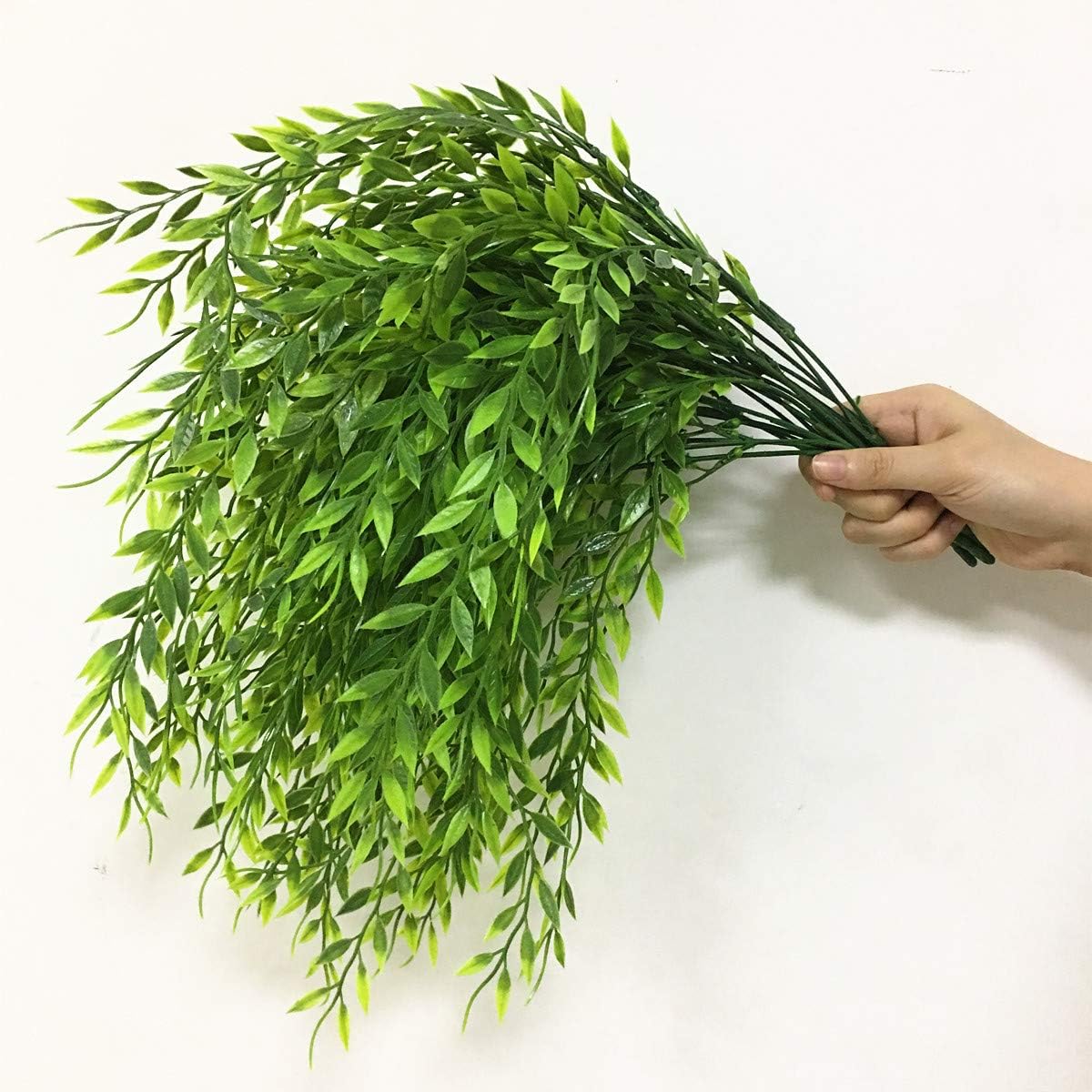 Gold Decorations Artificial Plants, Golden Berry Leaves Fake Simulation Spiky Leaf Grass Plastic Faux Shrubs Bushes Ornaments Home Indoor Outdoor Wedding Decor Hall Table Planter Filler