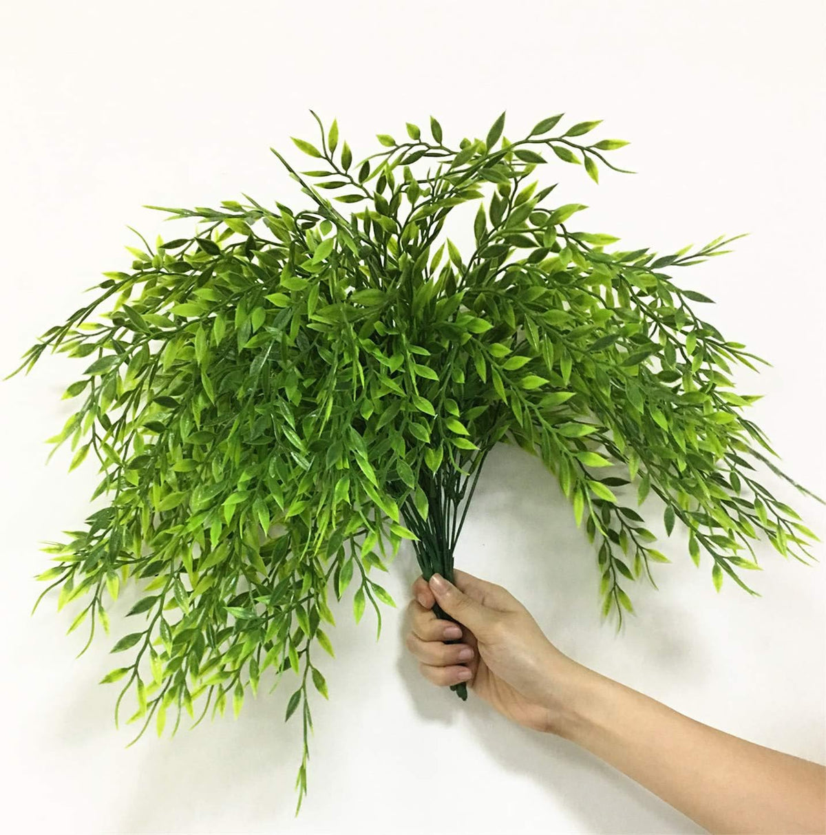 Gold Decorations Artificial Plants, Golden Berry Leaves Fake Simulation Spiky Leaf Grass Plastic Faux Shrubs Bushes Ornaments Home Indoor Outdoor Wedding Decor Hall Table Planter Filler