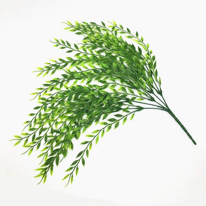 Gold Decorations Artificial Plants, Golden Berry Leaves Fake Simulation Spiky Leaf Grass Plastic Faux Shrubs Bushes Ornaments Home Indoor Outdoor Wedding Decor Hall Table Planter Filler