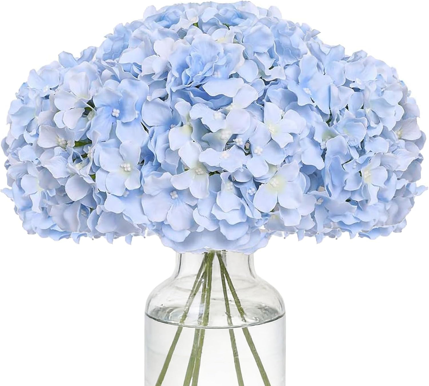Fake Pink Hydrangea Artificial Flowers - Faux Silk Hydrangeas Flowers Heads with Stems Real Touch for Home Wedding Party Table Decor(Pink,Pack of 10)