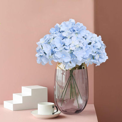 Fake Pink Hydrangea Artificial Flowers - Faux Silk Hydrangeas Flowers Heads with Stems Real Touch for Home Wedding Party Table Decor(Pink,Pack of 10)