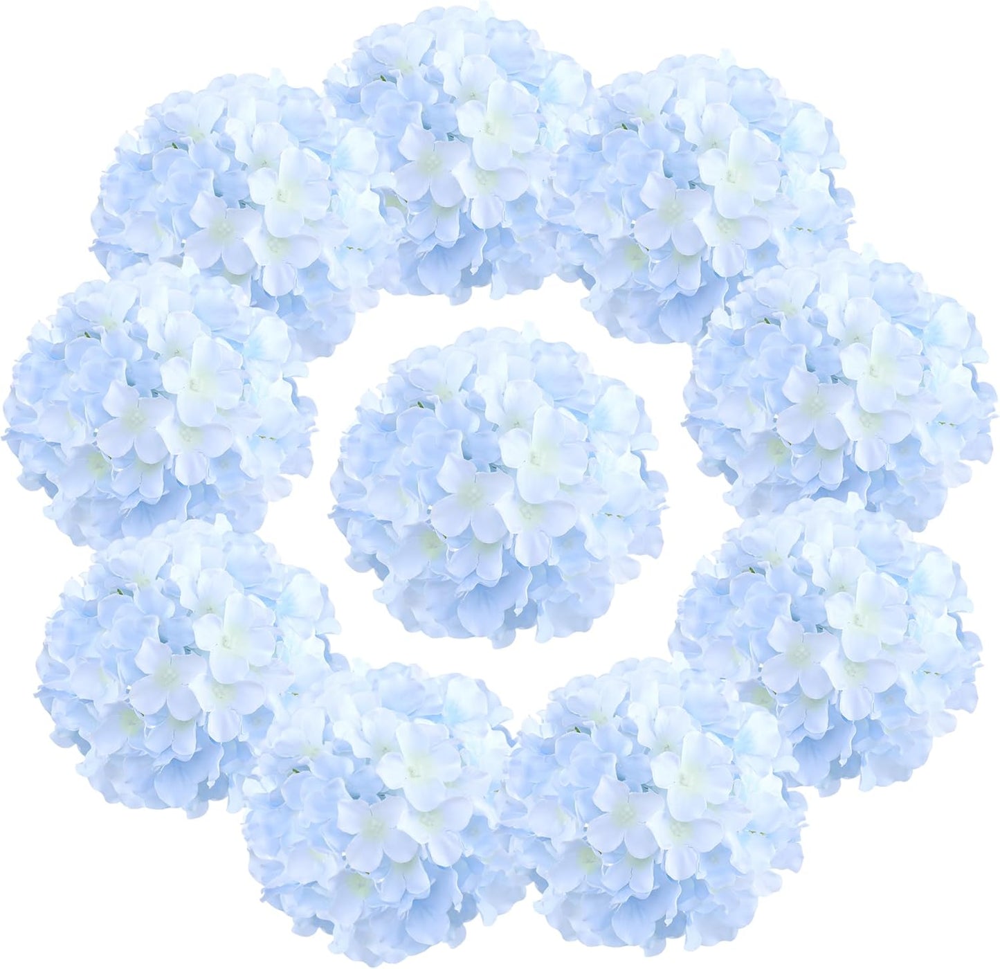 Fake Pink Hydrangea Artificial Flowers - Faux Silk Hydrangeas Flowers Heads with Stems Real Touch for Home Wedding Party Table Decor(Pink,Pack of 10)