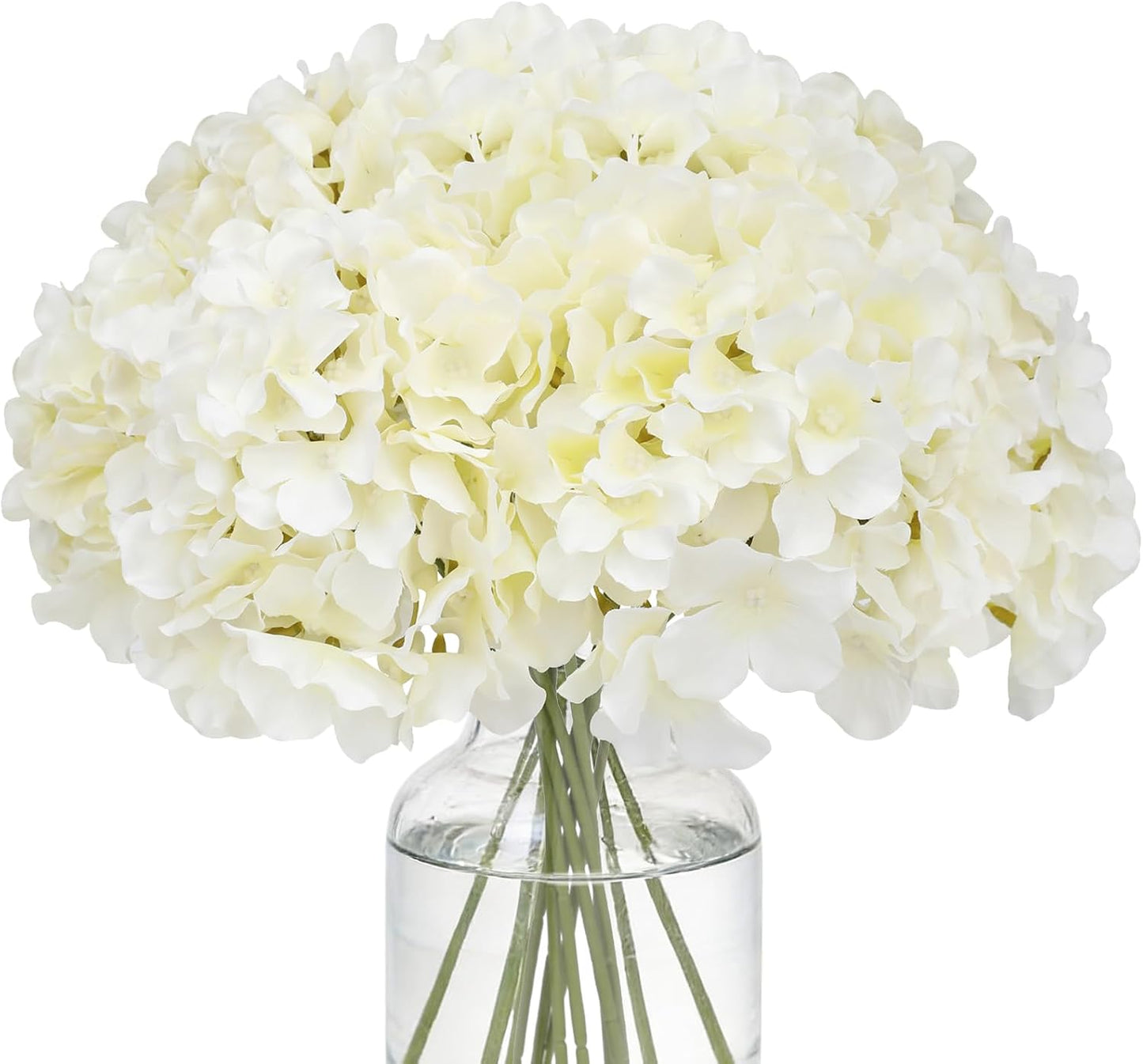 Fake Pink Hydrangea Artificial Flowers - Faux Silk Hydrangeas Flowers Heads with Stems Real Touch for Home Wedding Party Table Decor(Pink,Pack of 10)
