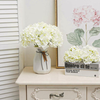 Fake Pink Hydrangea Artificial Flowers - Faux Silk Hydrangeas Flowers Heads with Stems Real Touch for Home Wedding Party Table Decor(Pink,Pack of 10)