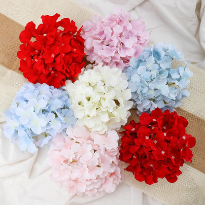 Fake Pink Hydrangea Artificial Flowers - Faux Silk Hydrangeas Flowers Heads with Stems Real Touch for Home Wedding Party Table Decor(Pink,Pack of 10)