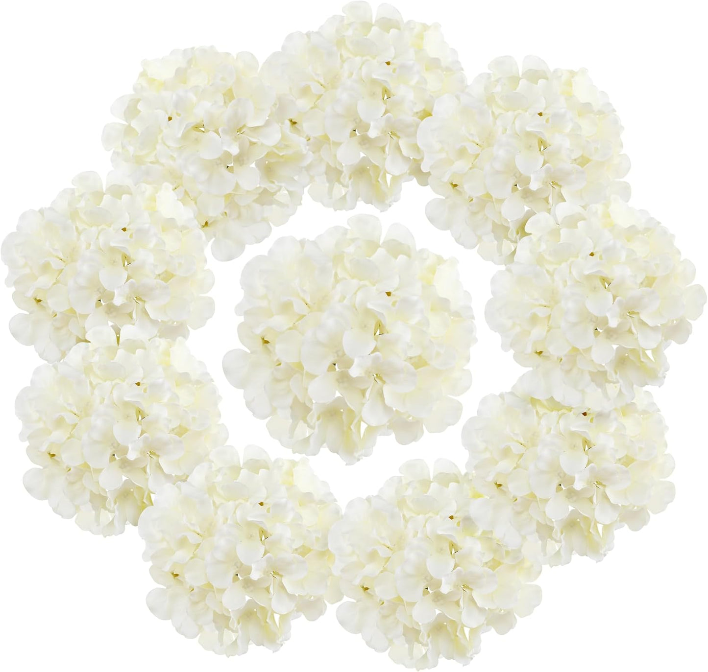 Fake Pink Hydrangea Artificial Flowers - Faux Silk Hydrangeas Flowers Heads with Stems Real Touch for Home Wedding Party Table Decor(Pink,Pack of 10)