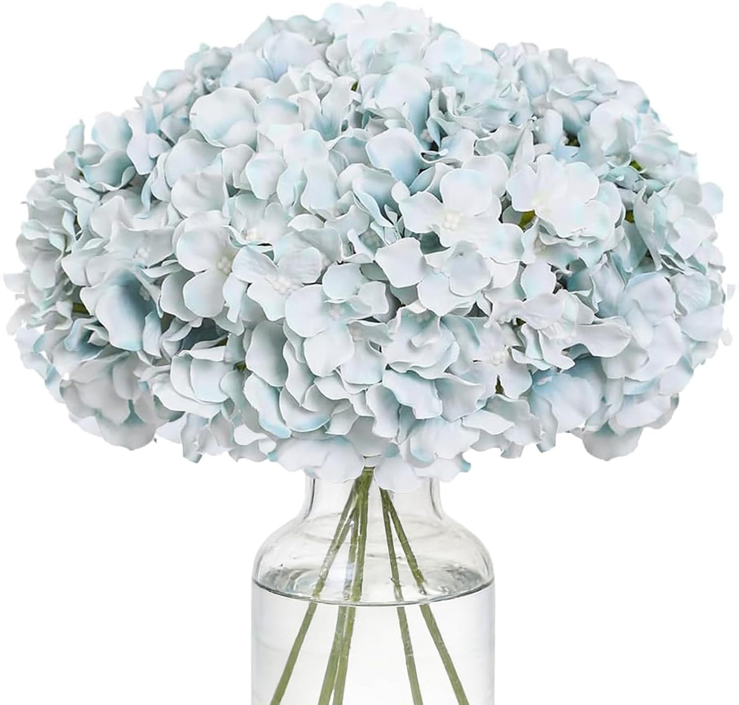 Fake Pink Hydrangea Artificial Flowers - Faux Silk Hydrangeas Flowers Heads with Stems Real Touch for Home Wedding Party Table Decor(Pink,Pack of 10)
