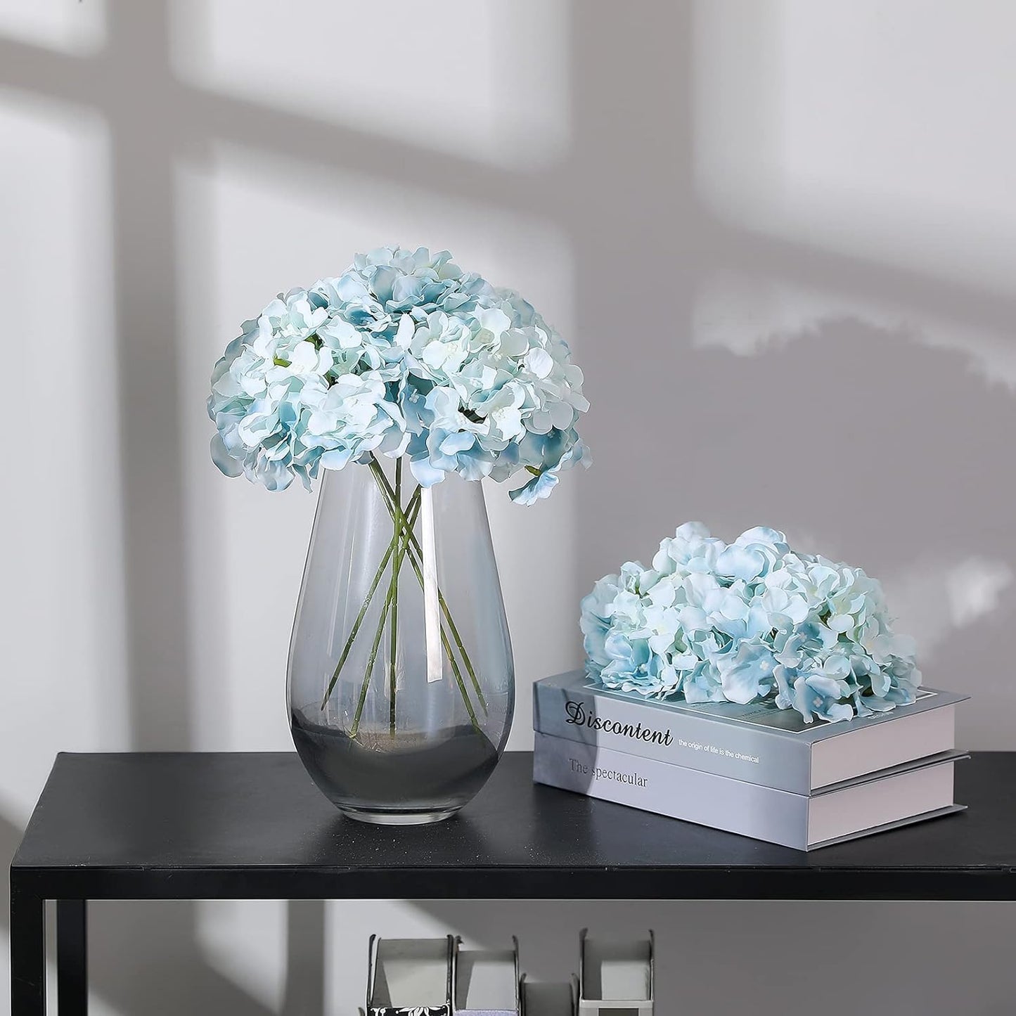 Fake Pink Hydrangea Artificial Flowers - Faux Silk Hydrangeas Flowers Heads with Stems Real Touch for Home Wedding Party Table Decor(Pink,Pack of 10)
