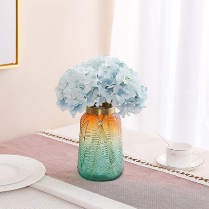 Fake Pink Hydrangea Artificial Flowers - Faux Silk Hydrangeas Flowers Heads with Stems Real Touch for Home Wedding Party Table Decor(Pink,Pack of 10)