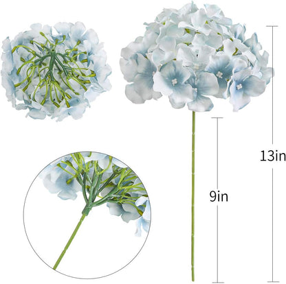 Fake Pink Hydrangea Artificial Flowers - Faux Silk Hydrangeas Flowers Heads with Stems Real Touch for Home Wedding Party Table Decor(Pink,Pack of 10)
