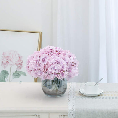 Fake Pink Hydrangea Artificial Flowers - Faux Silk Hydrangeas Flowers Heads with Stems Real Touch for Home Wedding Party Table Decor(Pink,Pack of 10)