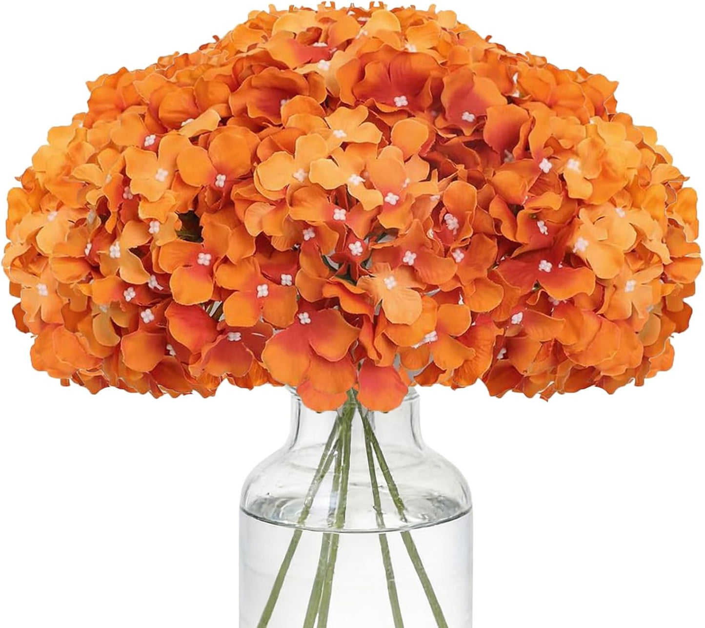 Fake Pink Hydrangea Artificial Flowers - Faux Silk Hydrangeas Flowers Heads with Stems Real Touch for Home Wedding Party Table Decor(Pink,Pack of 10)