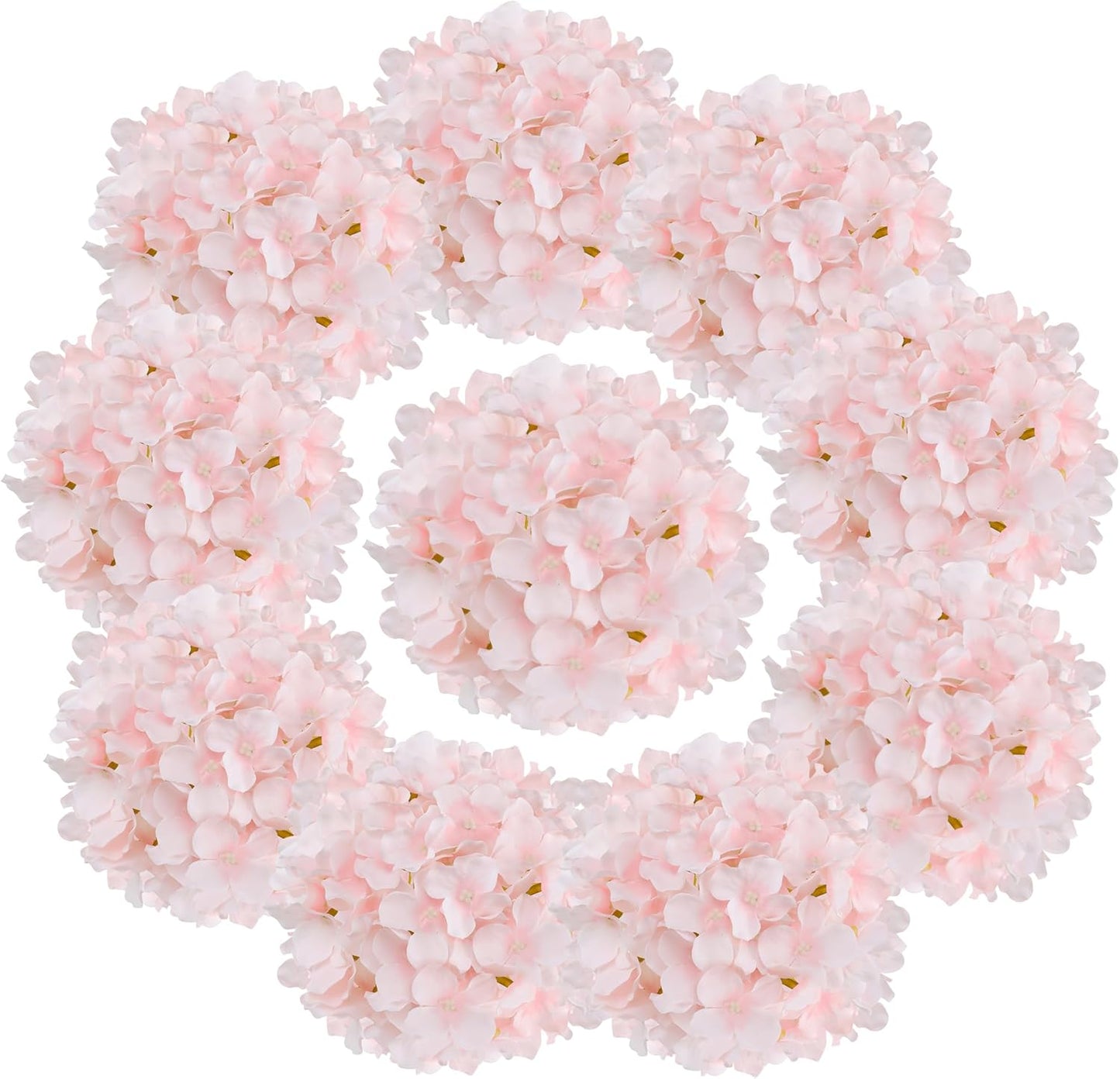 Fake Pink Hydrangea Artificial Flowers - Faux Silk Hydrangeas Flowers Heads with Stems Real Touch for Home Wedding Party Table Decor(Pink,Pack of 10)