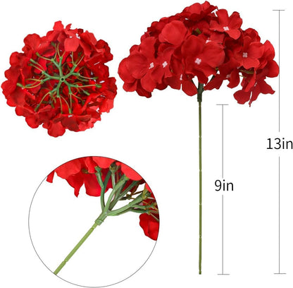 Fake Pink Hydrangea Artificial Flowers - Faux Silk Hydrangeas Flowers Heads with Stems Real Touch for Home Wedding Party Table Decor(Pink,Pack of 10)