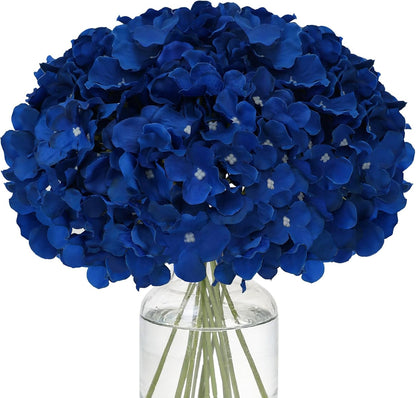 Fake Pink Hydrangea Artificial Flowers - Faux Silk Hydrangeas Flowers Heads with Stems Real Touch for Home Wedding Party Table Decor(Pink,Pack of 10)