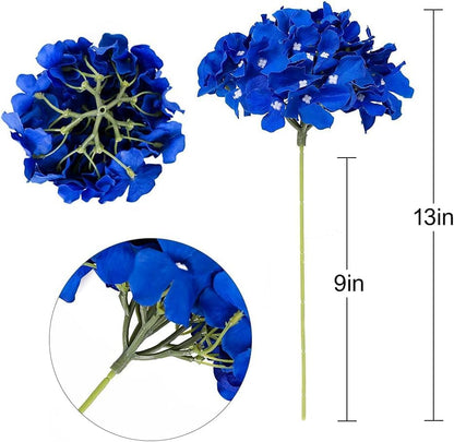 Fake Pink Hydrangea Artificial Flowers - Faux Silk Hydrangeas Flowers Heads with Stems Real Touch for Home Wedding Party Table Decor(Pink,Pack of 10)