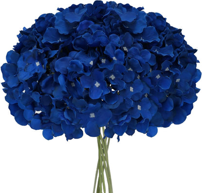 Fake Pink Hydrangea Artificial Flowers - Faux Silk Hydrangeas Flowers Heads with Stems Real Touch for Home Wedding Party Table Decor(Pink,Pack of 10)