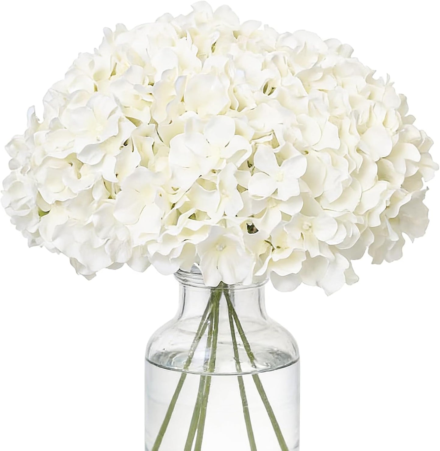 Fake Pink Hydrangea Artificial Flowers - Faux Silk Hydrangeas Flowers Heads with Stems Real Touch for Home Wedding Party Table Decor(Pink,Pack of 10)