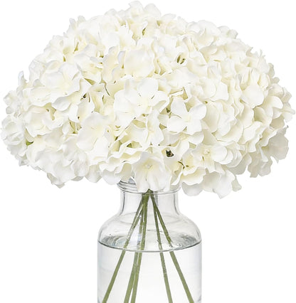 Fake Pink Hydrangea Artificial Flowers - Faux Silk Hydrangeas Flowers Heads with Stems Real Touch for Home Wedding Party Table Decor(Pink,Pack of 10)
