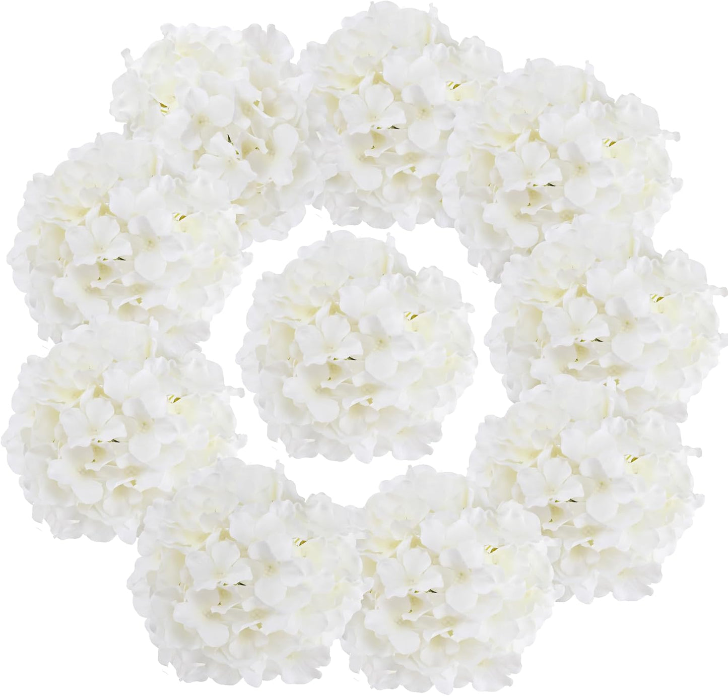 Fake Pink Hydrangea Artificial Flowers - Faux Silk Hydrangeas Flowers Heads with Stems Real Touch for Home Wedding Party Table Decor(Pink,Pack of 10)