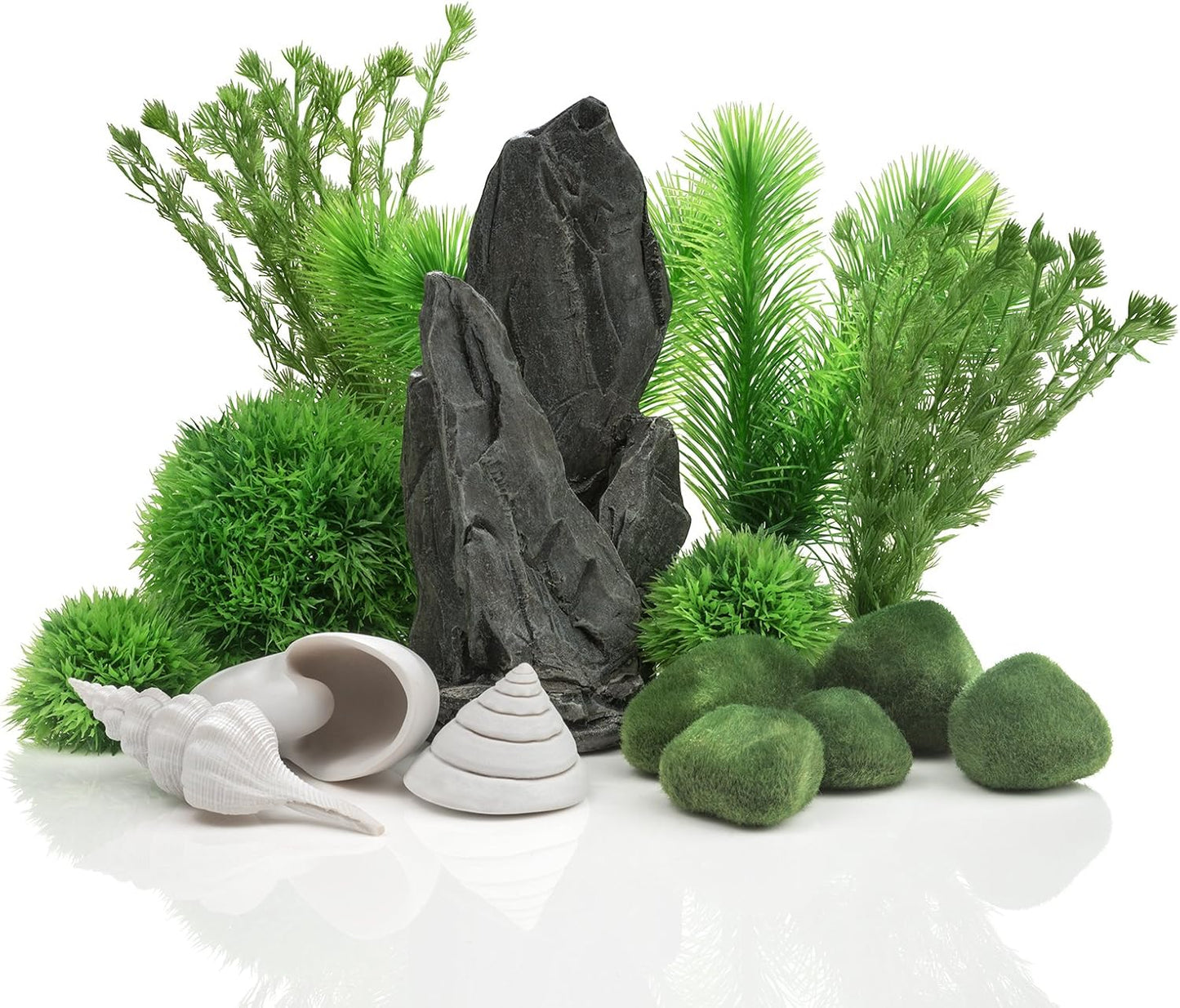 Silk Plant Set Small Green & red (46099)