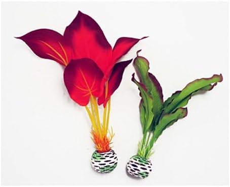 Silk Plant Set Small Green & red (46099)