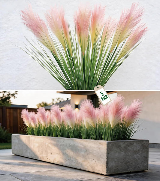 Fake Tall Grass 32" Tall Grass Plant Artificial Reed Flowers 5 Pack