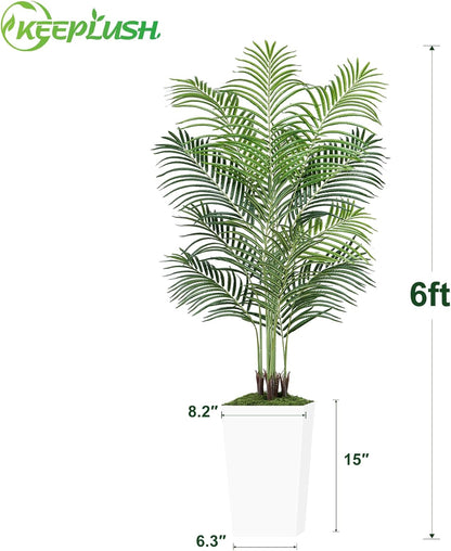 7ft Artificial Phoenix Palm Tree, Faux Coconut Silk Tropical Fake Palm Plant for Indoor Outdoor Home Office Patio Bathroom Pool Coastal Decor(Set of 2)