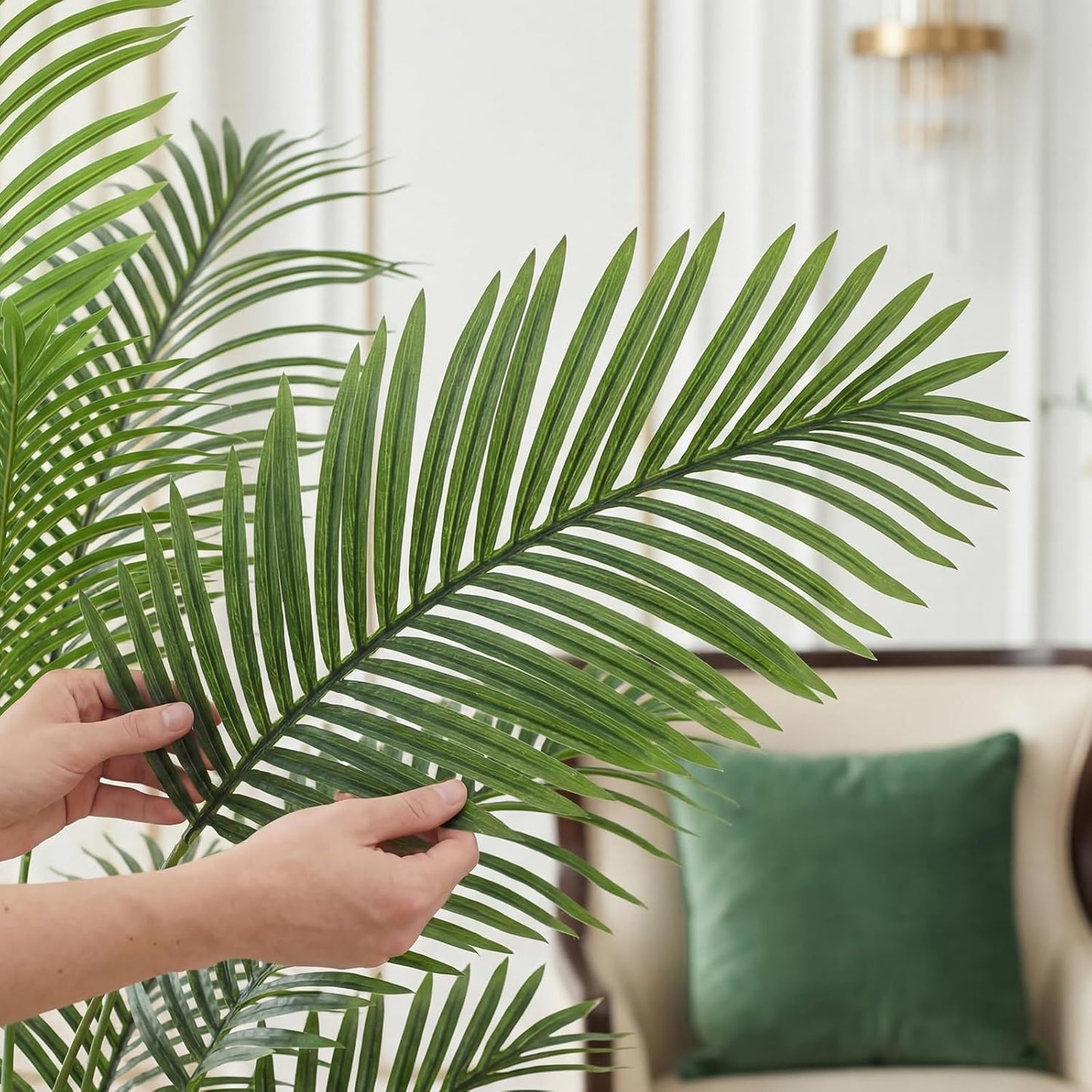 7ft Artificial Phoenix Palm Tree, Faux Coconut Silk Tropical Fake Palm Plant for Indoor Outdoor Home Office Patio Bathroom Pool Coastal Decor(Set of 2)