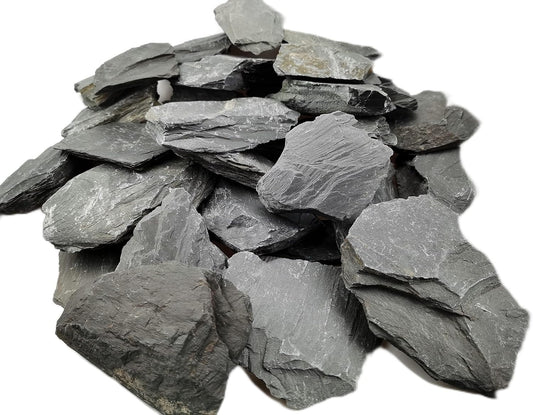 Natural Slate Rocks PH Neutral Stone Perfect Rocks for Aquariums, Landscaping Model,Tank Decoration,Amphibian Enclosures (3.5 LB, 5-7 inch)