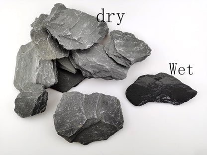 Natural Slate Rocks PH Neutral Stone Perfect Rocks for Aquariums, Landscaping Model,Tank Decoration,Amphibian Enclosures (3.5 LB, 5-7 inch)