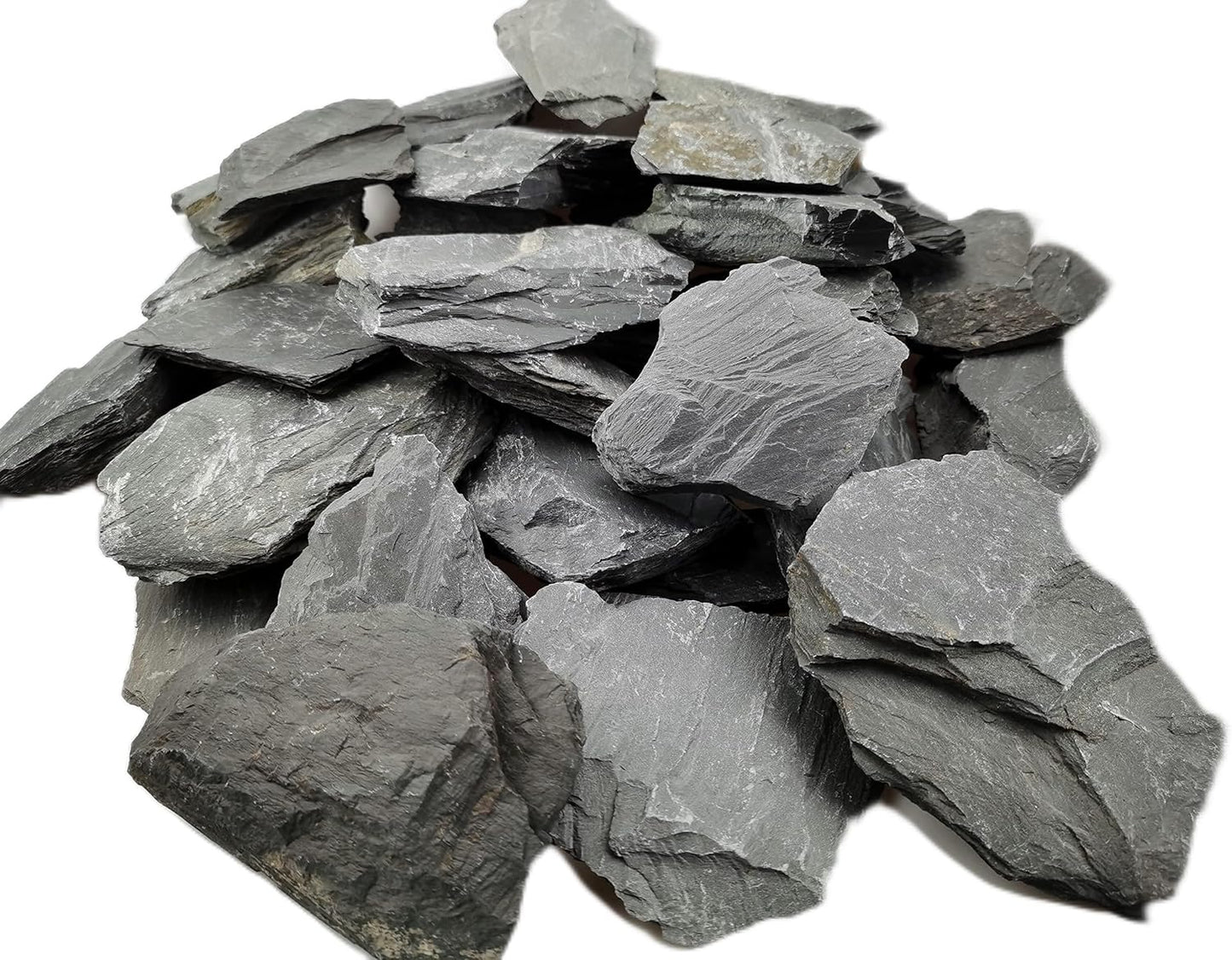 Natural Slate Rocks PH Neutral Stone Perfect Rocks for Aquariums, Landscaping Model,Tank Decoration,Amphibian Enclosures (3.5 LB, 5-7 inch)