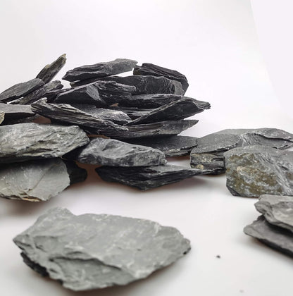 Natural Slate Rocks PH Neutral Stone Perfect Rocks for Aquariums, Landscaping Model,Tank Decoration,Amphibian Enclosures (3.5 LB, 5-7 inch)