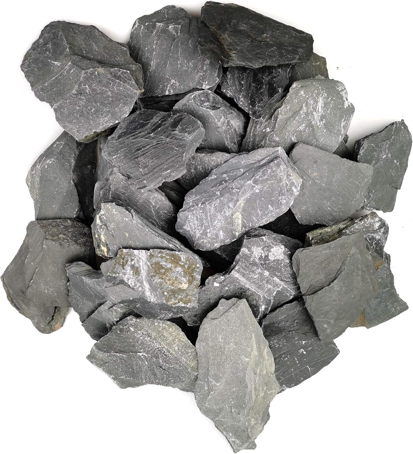 Natural Slate Rocks PH Neutral Stone Perfect Rocks for Aquariums, Landscaping Model,Tank Decoration,Amphibian Enclosures (3.5 LB, 5-7 inch)