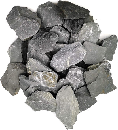Natural Slate Rocks PH Neutral Stone Perfect Rocks for Aquariums, Landscaping Model,Tank Decoration,Amphibian Enclosures (3.5 LB, 5-7 inch)