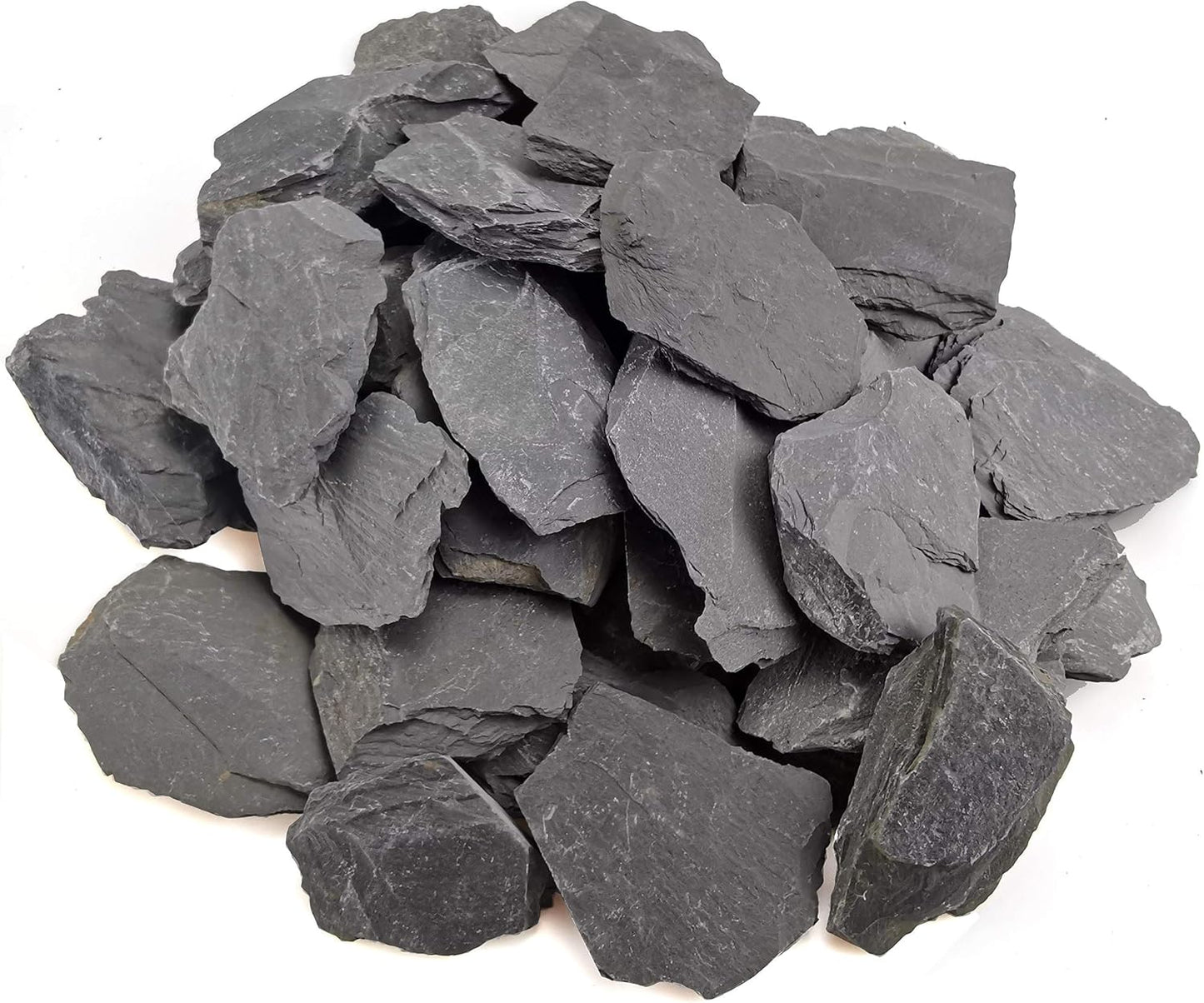 Natural Slate Rocks PH Neutral Stone Perfect Rocks for Aquariums, Landscaping Model,Tank Decoration,Amphibian Enclosures (3.5 LB, 5-7 inch)
