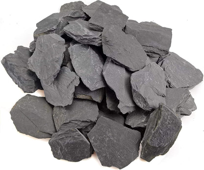 Natural Slate Rocks PH Neutral Stone Perfect Rocks for Aquariums, Landscaping Model,Tank Decoration,Amphibian Enclosures (3.5 LB, 5-7 inch)