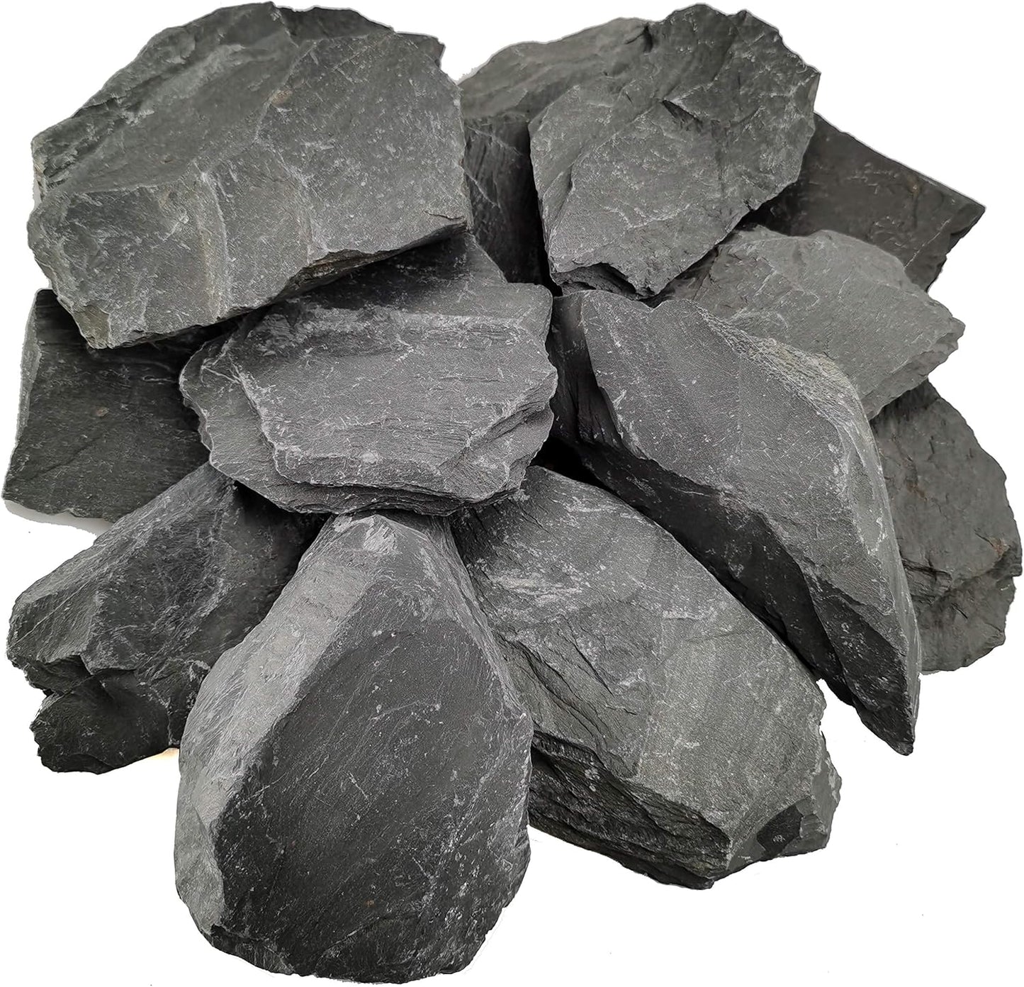 Natural Slate Rocks PH Neutral Stone Perfect Rocks for Aquariums, Landscaping Model,Tank Decoration,Amphibian Enclosures (3.5 LB, 5-7 inch)