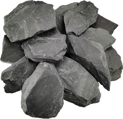 Natural Slate Rocks PH Neutral Stone Perfect Rocks for Aquariums, Landscaping Model,Tank Decoration,Amphibian Enclosures (3.5 LB, 5-7 inch)