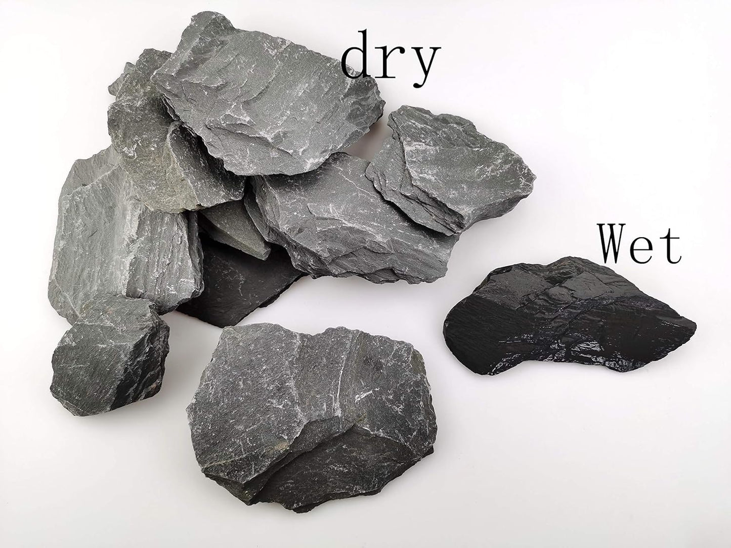 Natural Slate Rocks PH Neutral Stone Perfect Rocks for Aquariums, Landscaping Model,Tank Decoration,Amphibian Enclosures (3.5 LB, 5-7 inch)