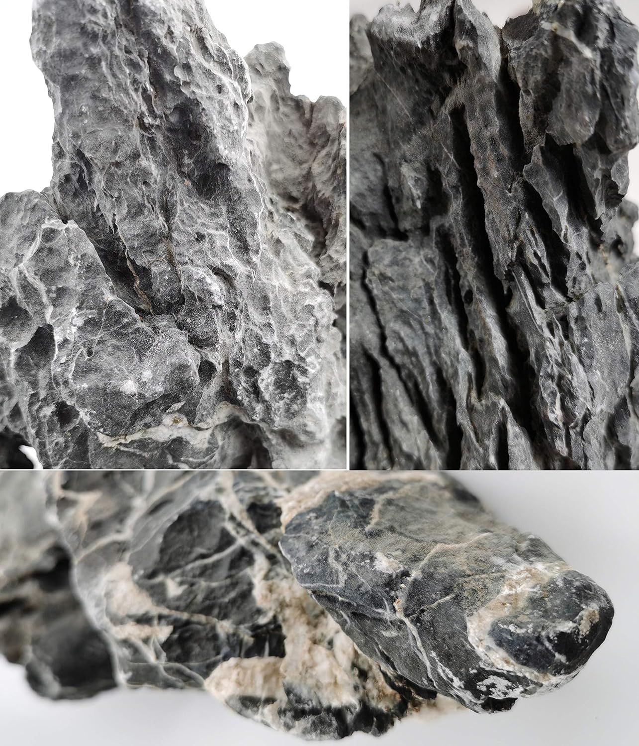 Natural Slate Rocks PH Neutral Stone Perfect Rocks for Aquariums, Landscaping Model,Tank Decoration,Amphibian Enclosures (3.5 LB, 5-7 inch)