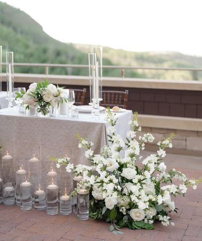 White Flowers Artificial Delphinium 9PCS with Clematis Greenery for Wedding & Home Decor