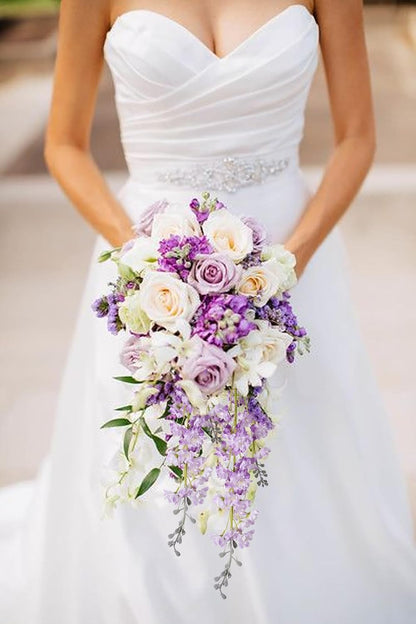 White Flowers Artificial Delphinium 9PCS with Clematis Greenery for Wedding & Home Decor