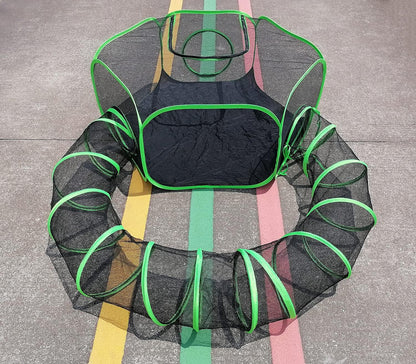 Small Animal Playpen Guinea Pig Hedgehog Cage Rabbit Cage with Fun Surround Tunnel Breathable & Transparent Pop Open Exercise Yard Fence with Top Cover Anti Escape