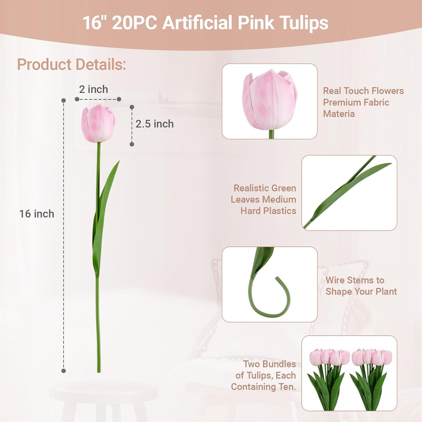 Fake Orchid Plant 23" Tall, Realistic Touch Leaves, Potted Phalaenopsis Artificial Plants Indoor for Home Decor Small Office Home Living Room-Dark Pink