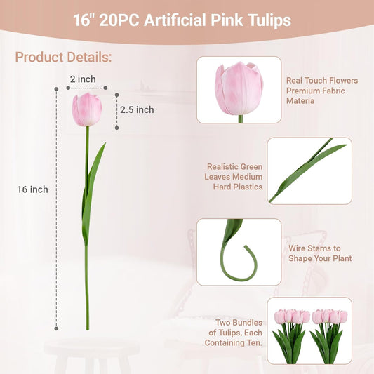 Fake Orchid Plant 23" Tall, Realistic Touch Leaves, Potted Phalaenopsis Artificial Plants Indoor for Home Decor Small Office Home Living Room-Dark Pink