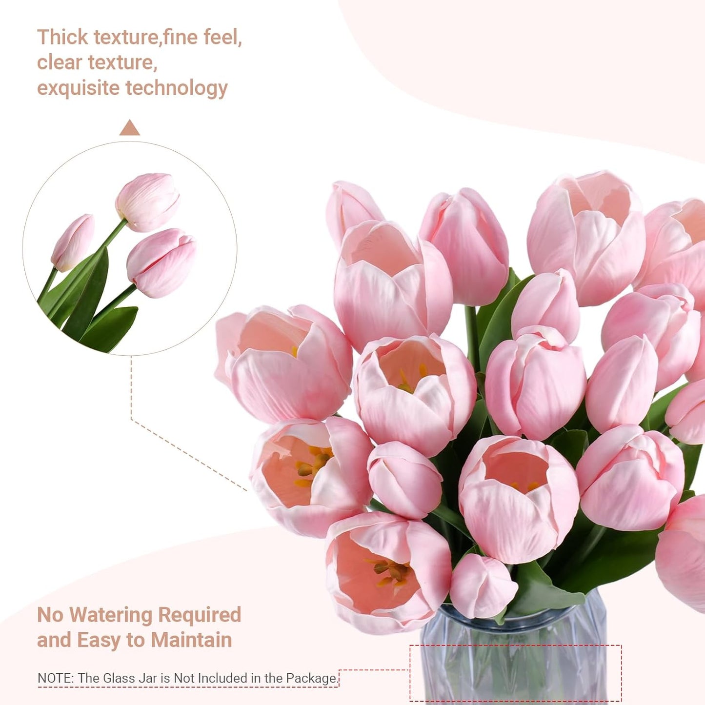 Fake Orchid Plant 23" Tall, Realistic Touch Leaves, Potted Phalaenopsis Artificial Plants Indoor for Home Decor Small Office Home Living Room-Dark Pink